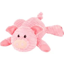 Frisco Corduroy Plush Squeaking Pig Dog Toy
