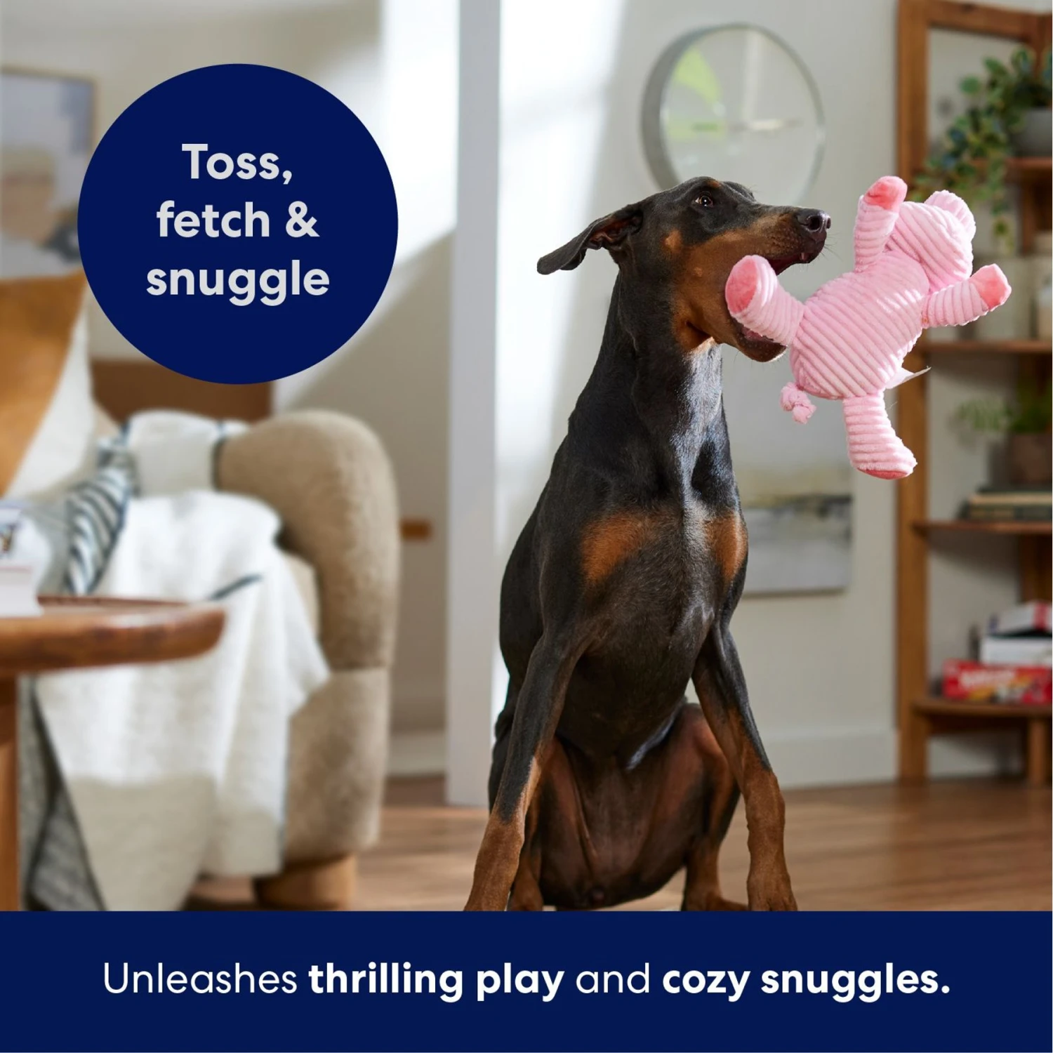 Frisco Corduroy Plush Squeaking Pig Dog Toy - Image 5