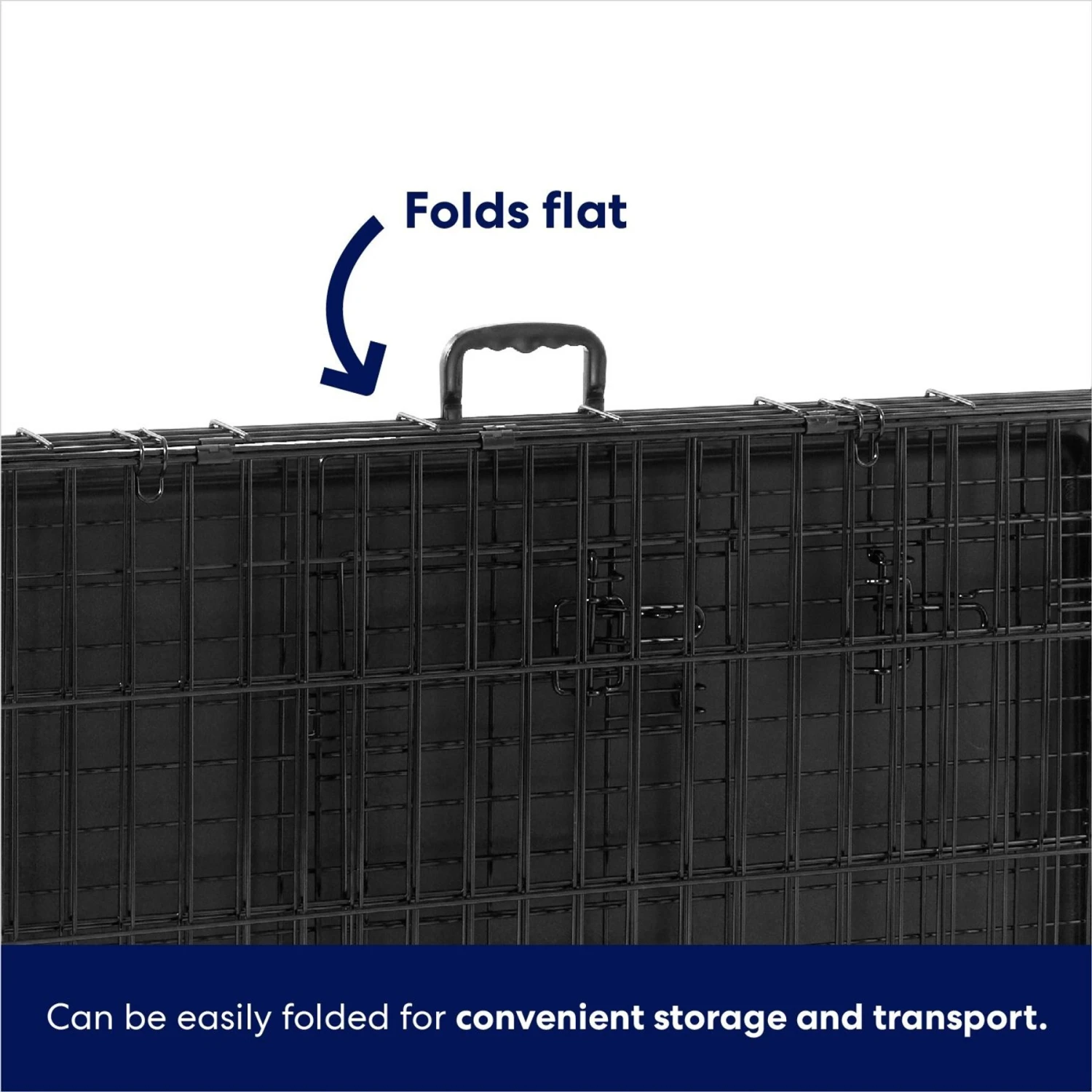 Frisco Fold & Carry Single Door Collapsible Wire Dog Crate & Mat Kit - Image 4