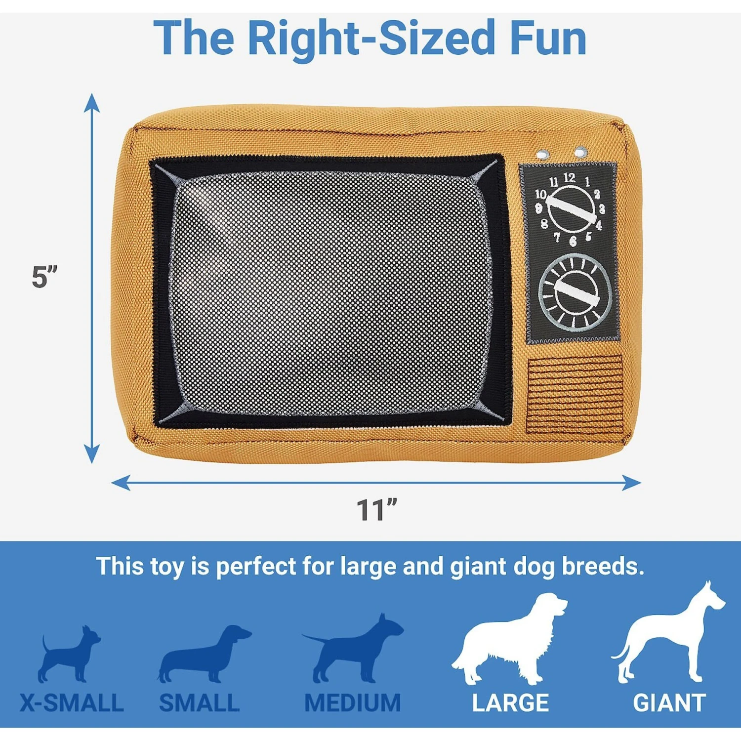 Frisco Retro Television Ballistic Nylon Plush Squeaky Dog Toy - Image 2