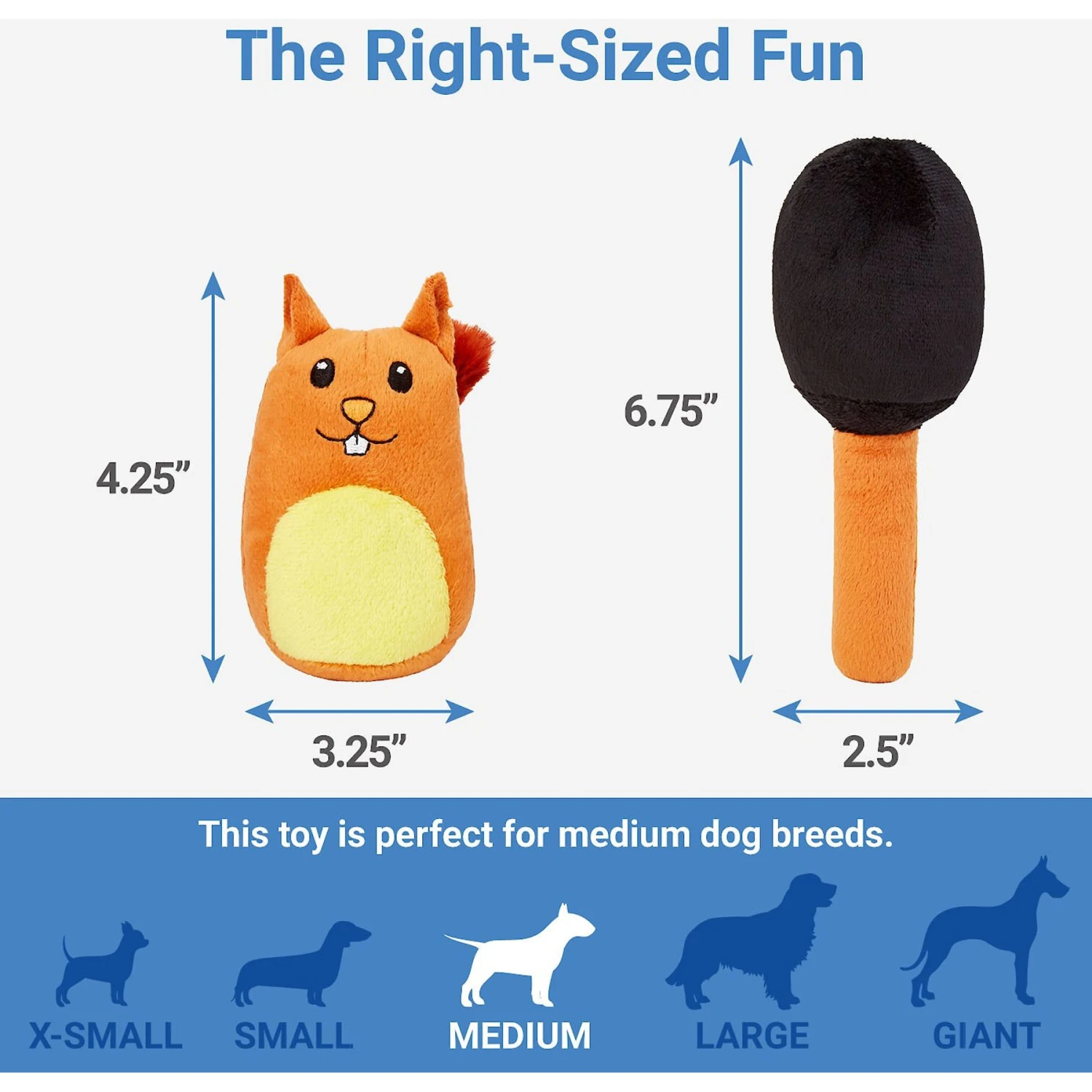 Frisco Retro Smack-a-Squirrel Hide & Seek Puzzle Plush Squeaky Dog Toy - Image 3