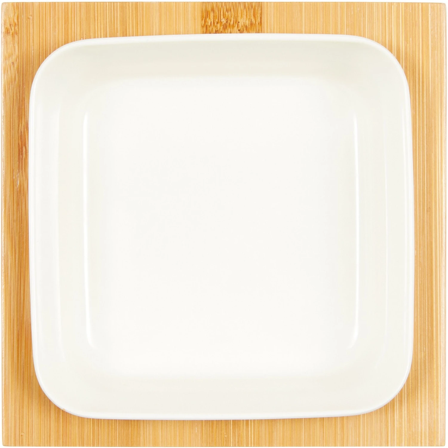 Frisco Square Melamine Dog & Cat Bowl With Bamboo Stand - Image 3