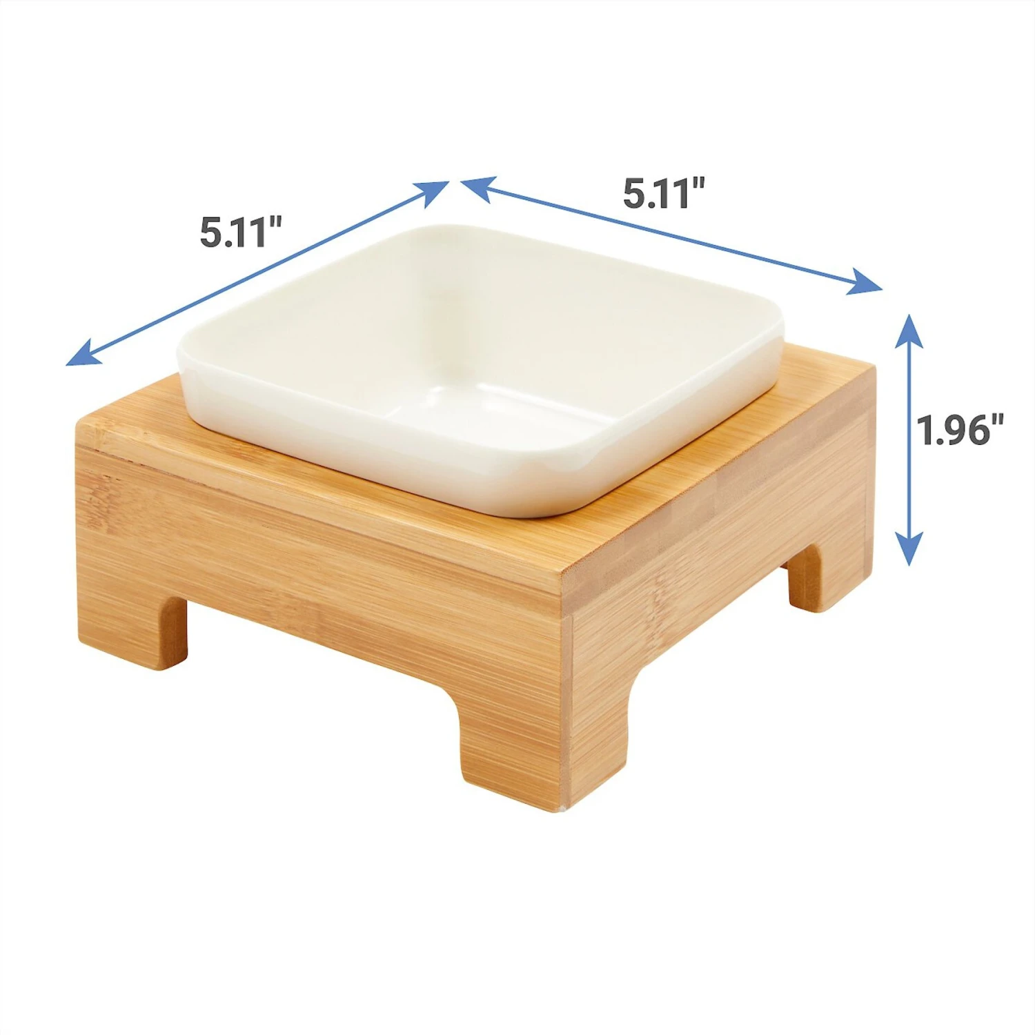 Frisco Square Melamine Dog & Cat Bowl With Bamboo Stand - Image 6