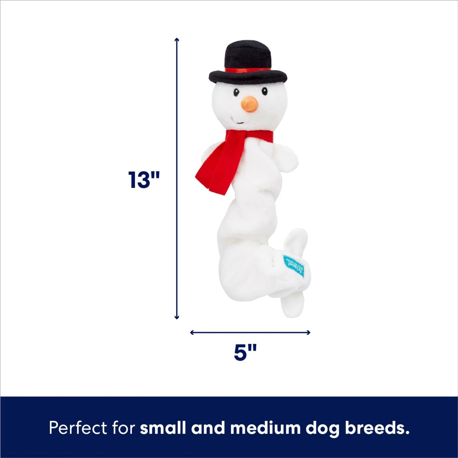 Frisco Holiday Snowman Bungee Plush Squeaky Dog Toy - Image 2