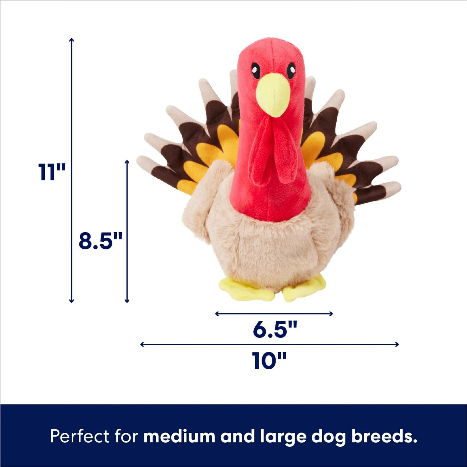 Frisco Holiday Turkey 2-in-1 Plush Squeaky Dog Toy - Image 2