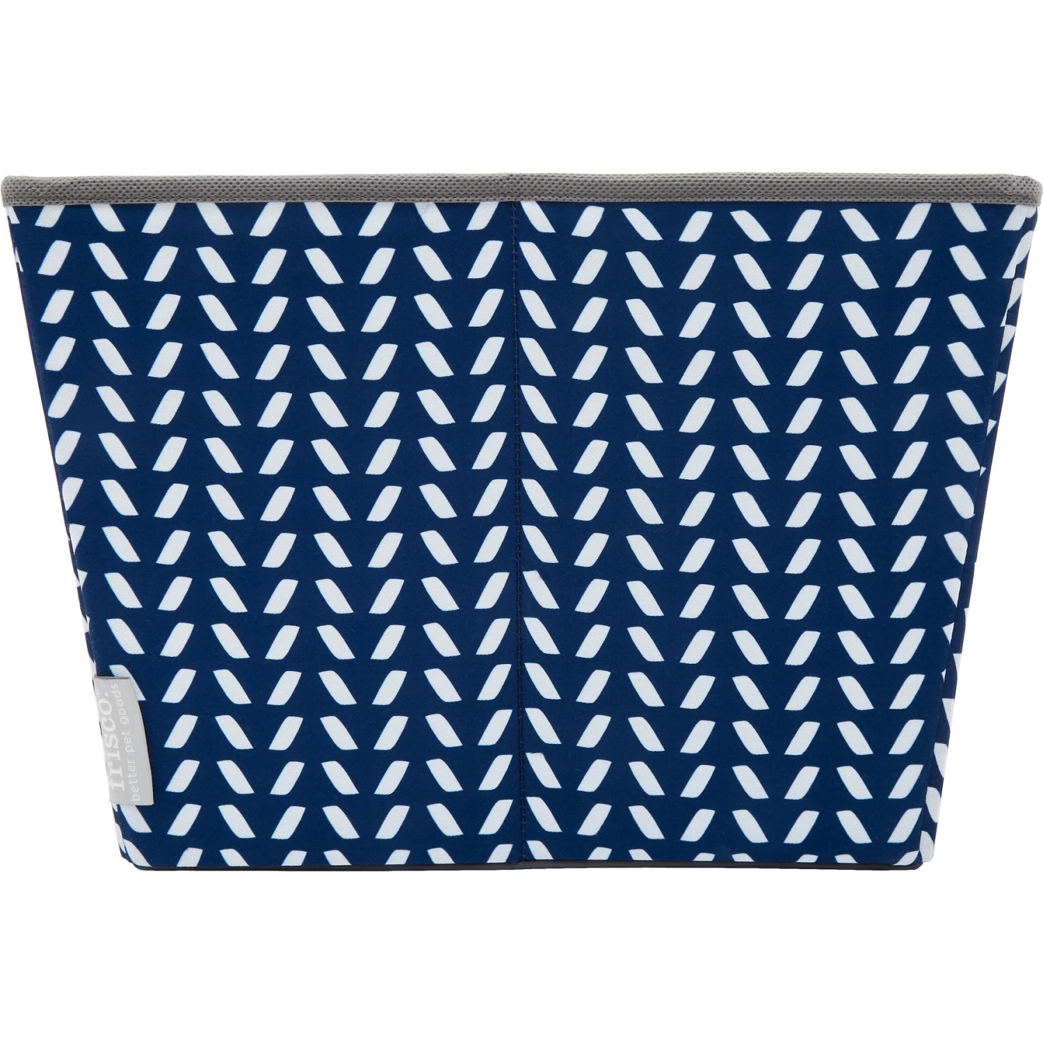 Frisco Rectangle Collapsible Pet Toy Storage Bin, Navy Herringbone - Image 6