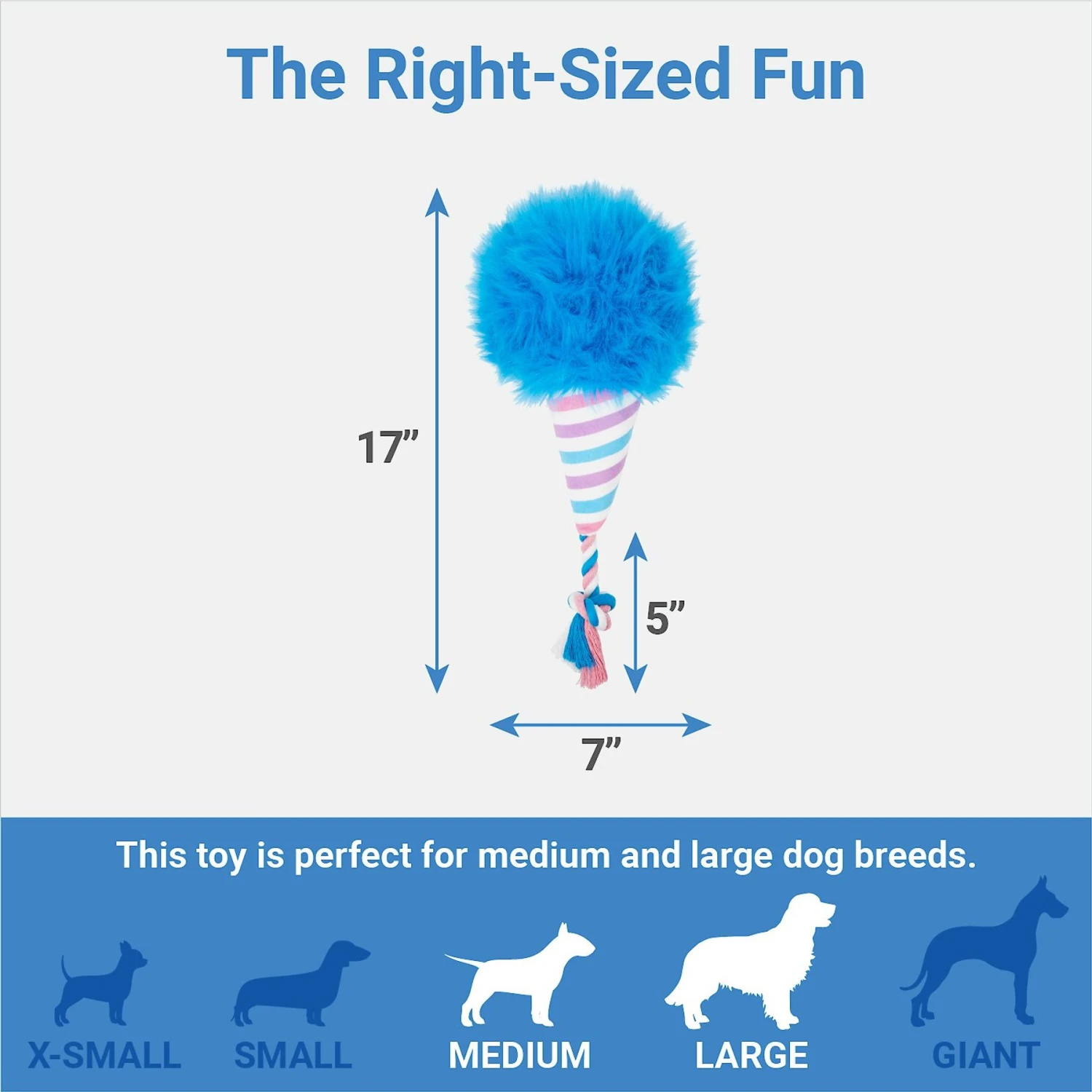 Frisco Baseball Cotton Candy Plush With Rope Squeaky Dog Toy - Image 2