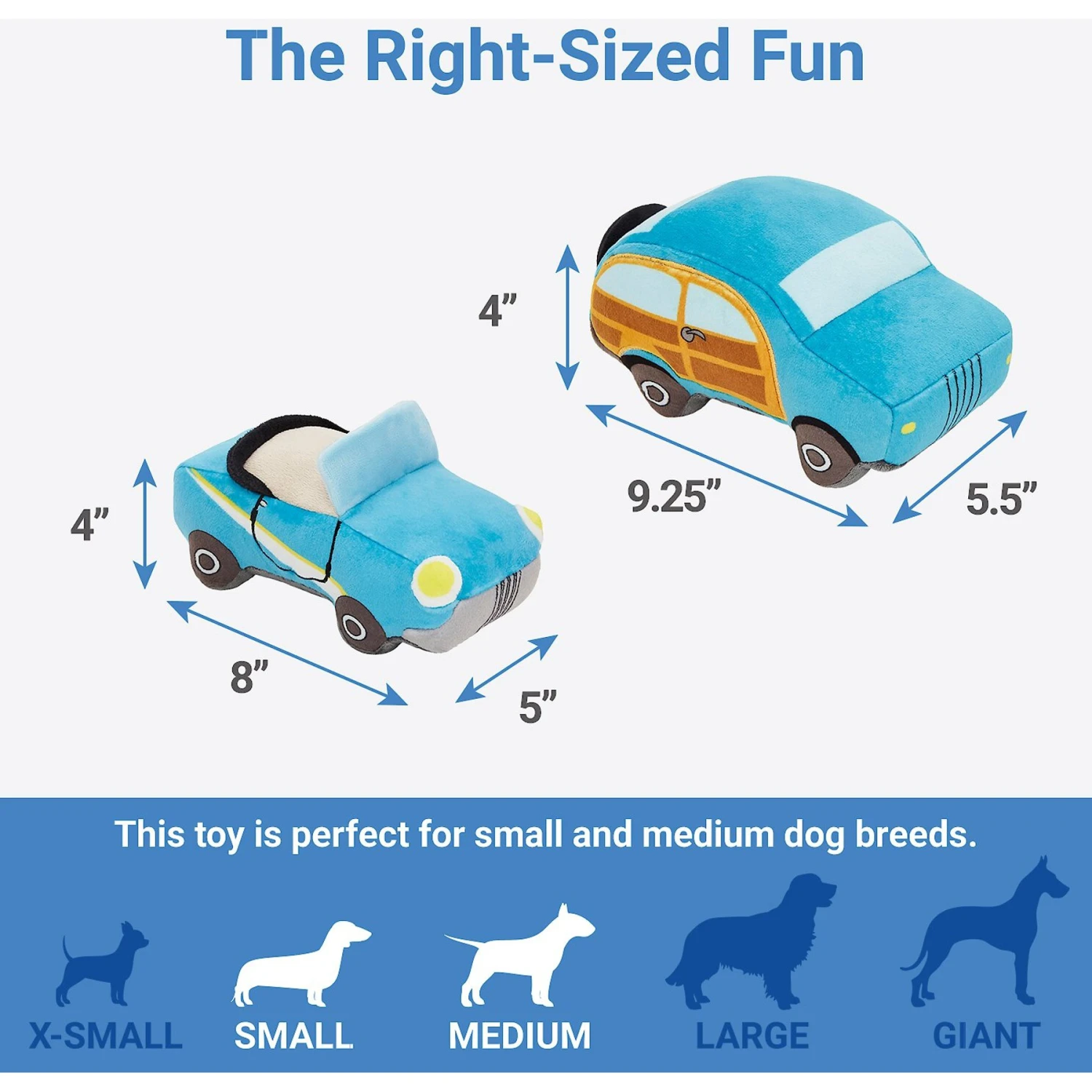 Frisco Road Trip Cruisers Plush Squeaky Dog Toy, 2 Count - Image 2