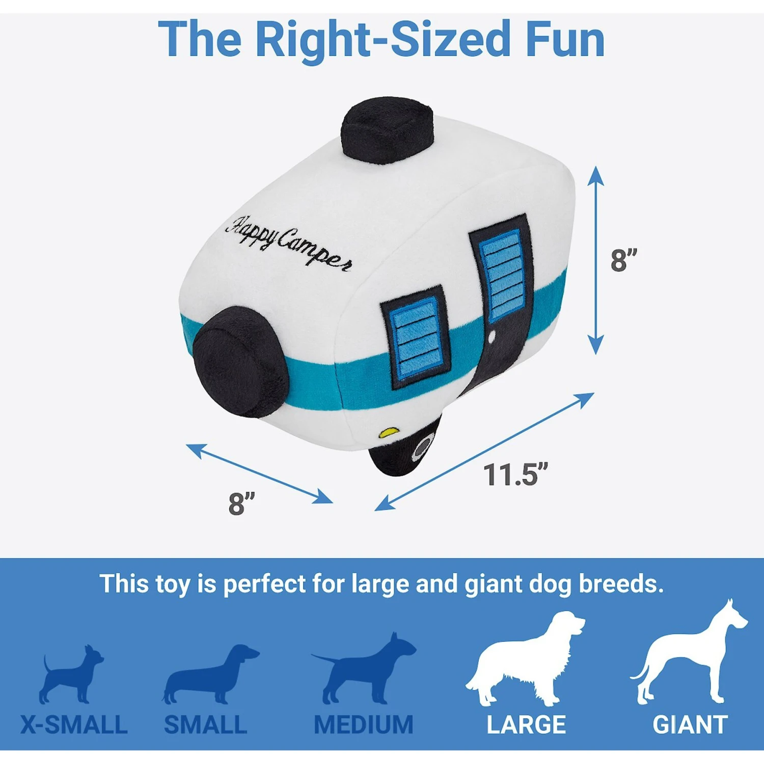 Frisco Road Trip Happy Camper Plush Squeaky Dog Toy - Image 2