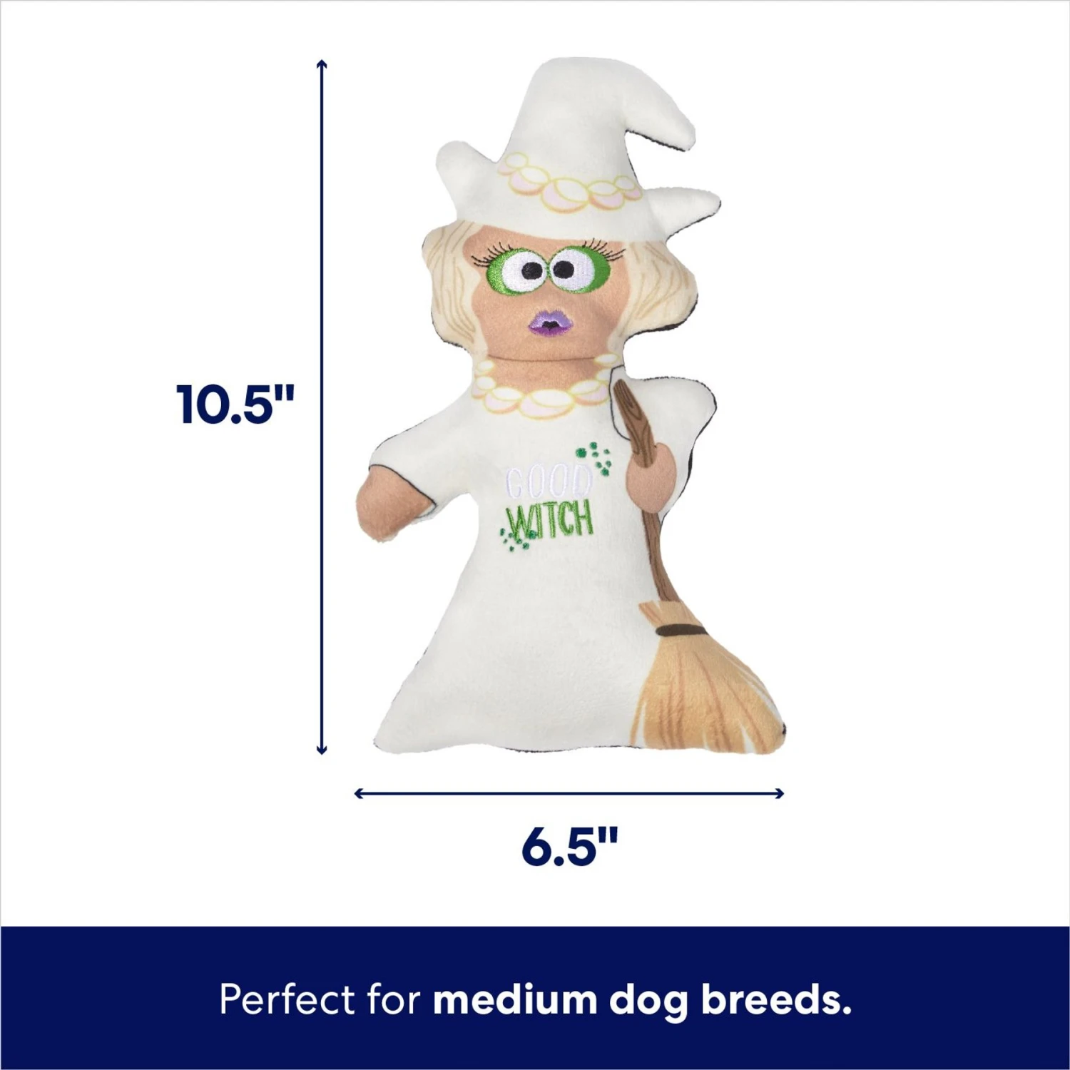 Frisco Halloween Good Witch, Bad Witch Reversible Plush Squeaky Dog Toy - Image 2