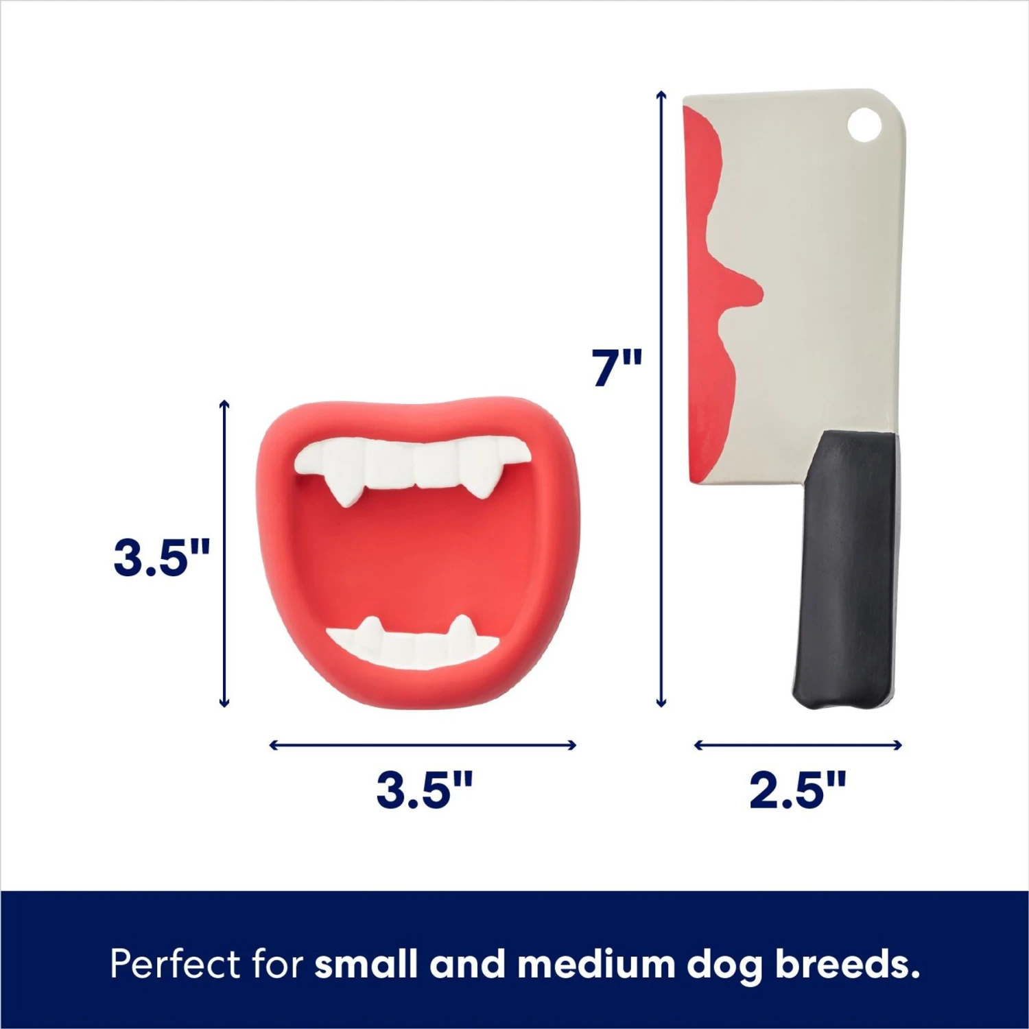 Frisco Halloween Vampire Teeth & Knife Latex Squeaky Dog Toy - Image 2