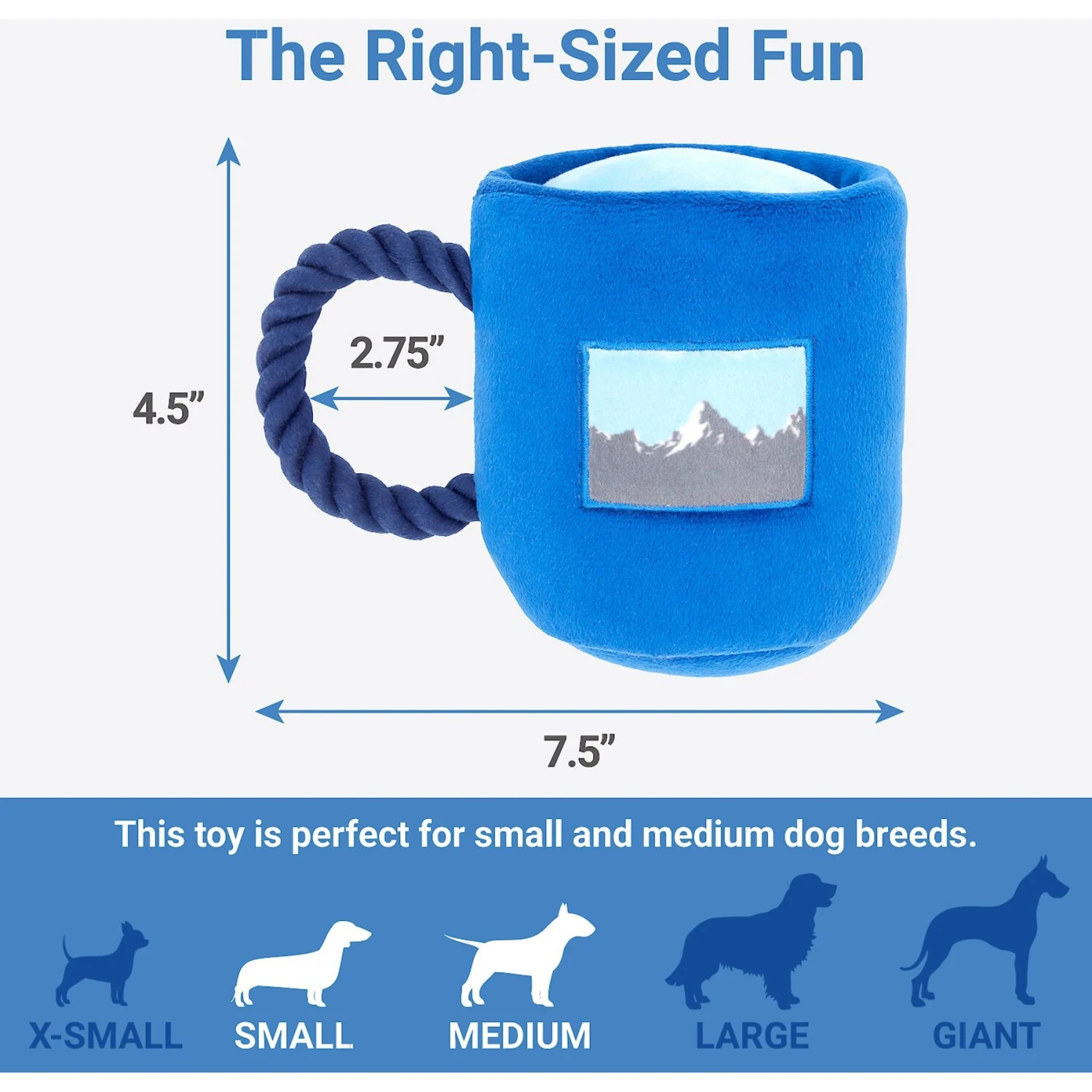 Frisco Camping Mug Plush With Rope Squeaky Dog Toy - Image 2