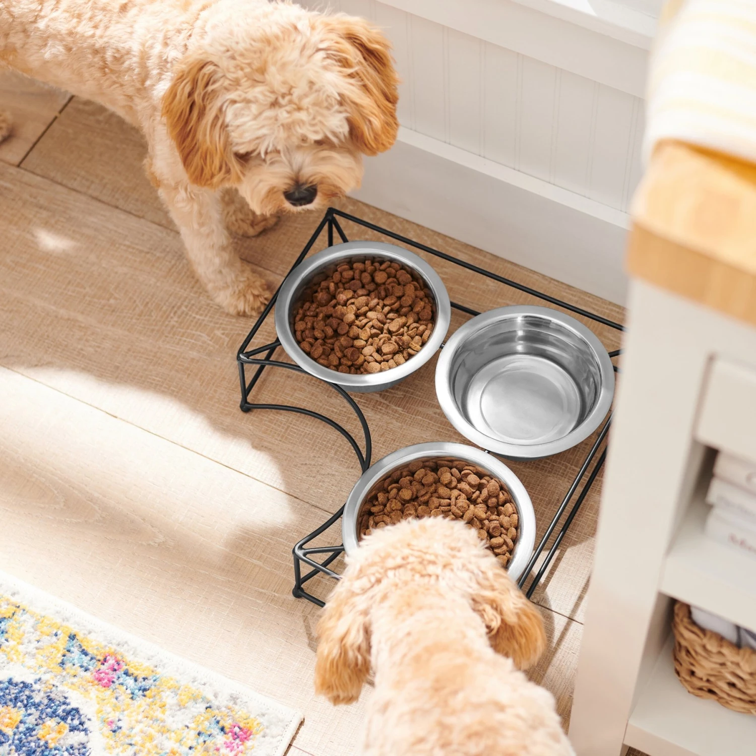 Frisco Multi Pet Feeding Corner 3-Bowls Stainless Steel Dog & Cat Bowl - Image 3