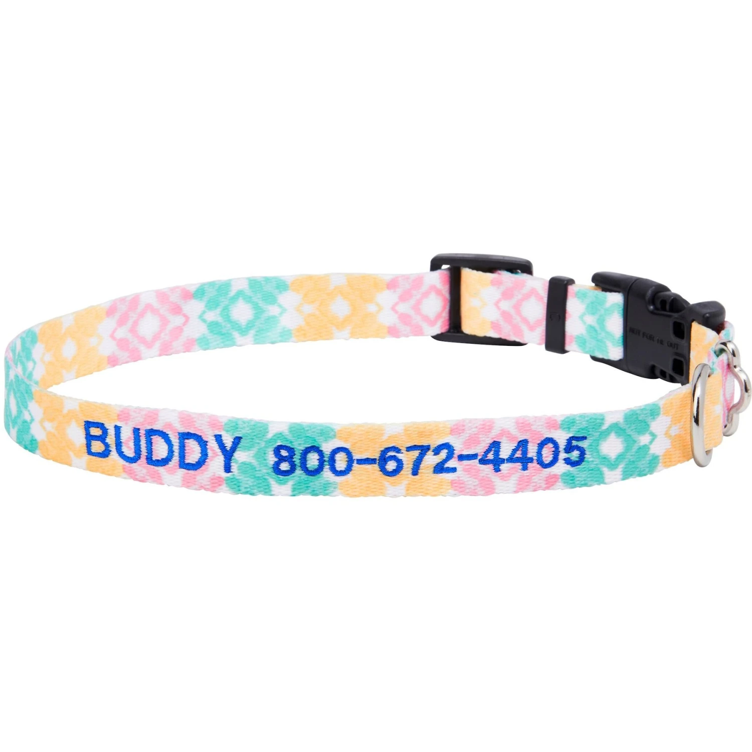 Frisco Pastel Tie Dye Polyester Personalized Dog Collar