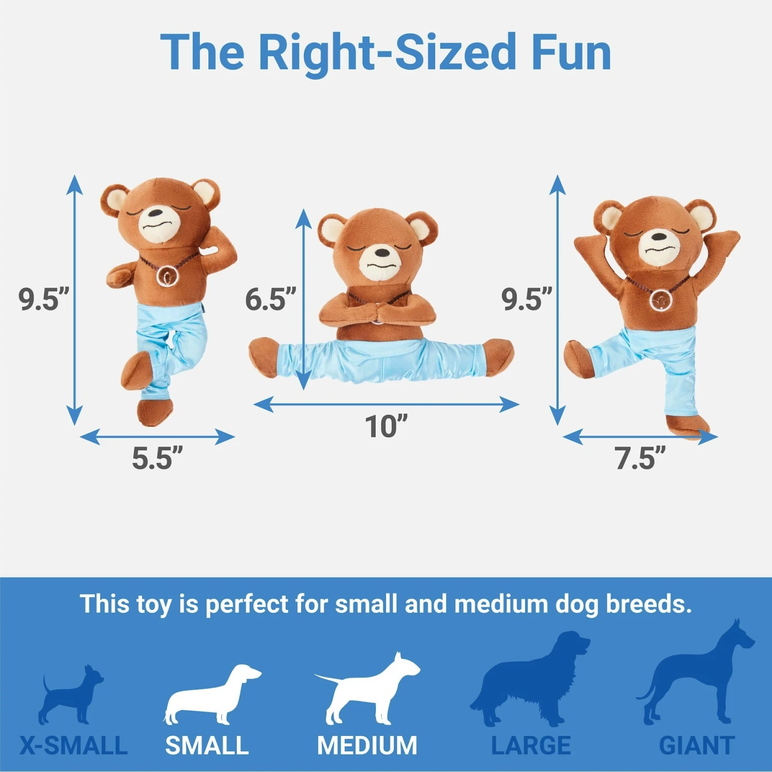 Frisco New Year, New Me Namaste Bear Plush Squeaky Dog Toy - Image 2