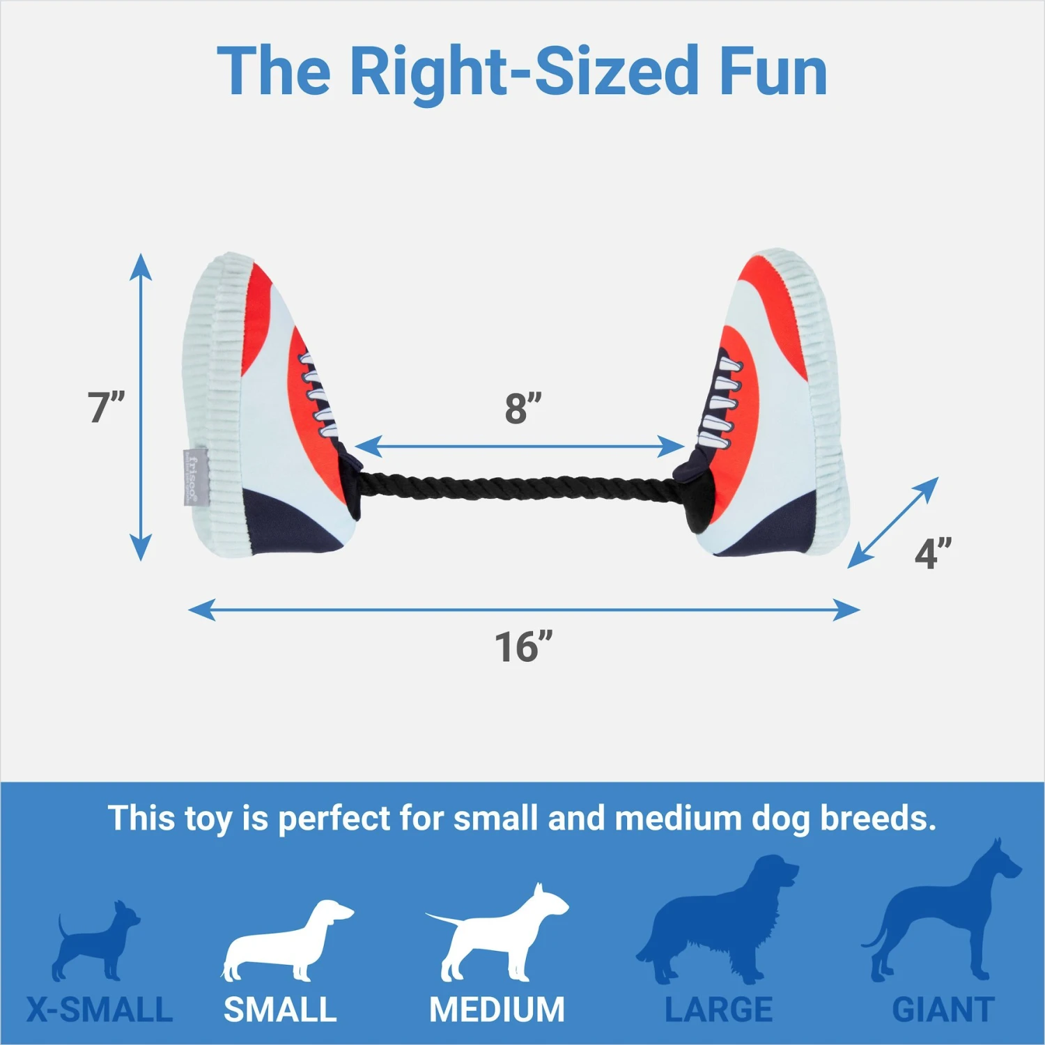 Frisco Running Shoes Plush With Rope Dog Toy - Image 2