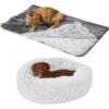 Frisco Eyelash Cat & Dog Bolster Bed & Frisco Eyelash Cat & Dog Blanket
