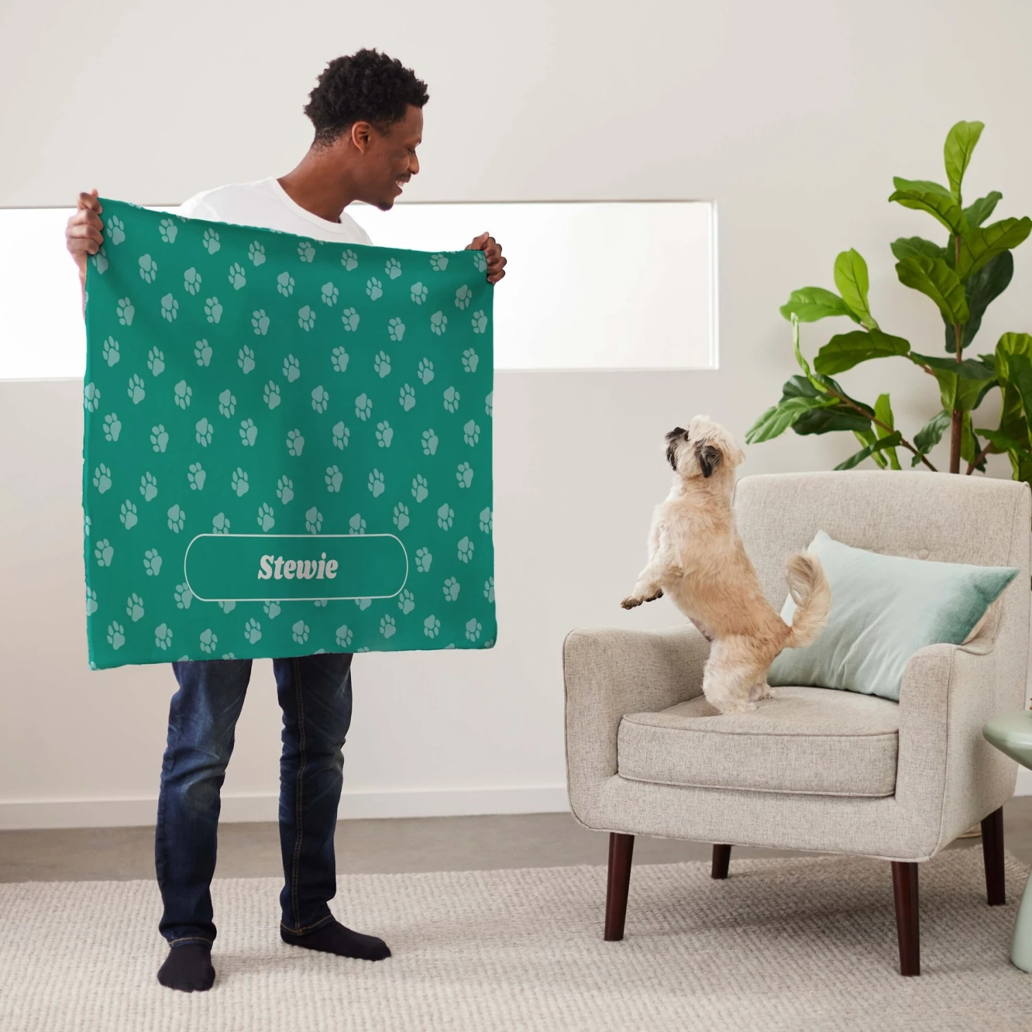 Frisco Personalized Paws Sherpa Cat & Dog Blanket, 30" X 40" - Image 6