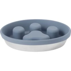 Frisco Silicone Stainless Paw Steel Slow Feeder Dog & Cat Bowl