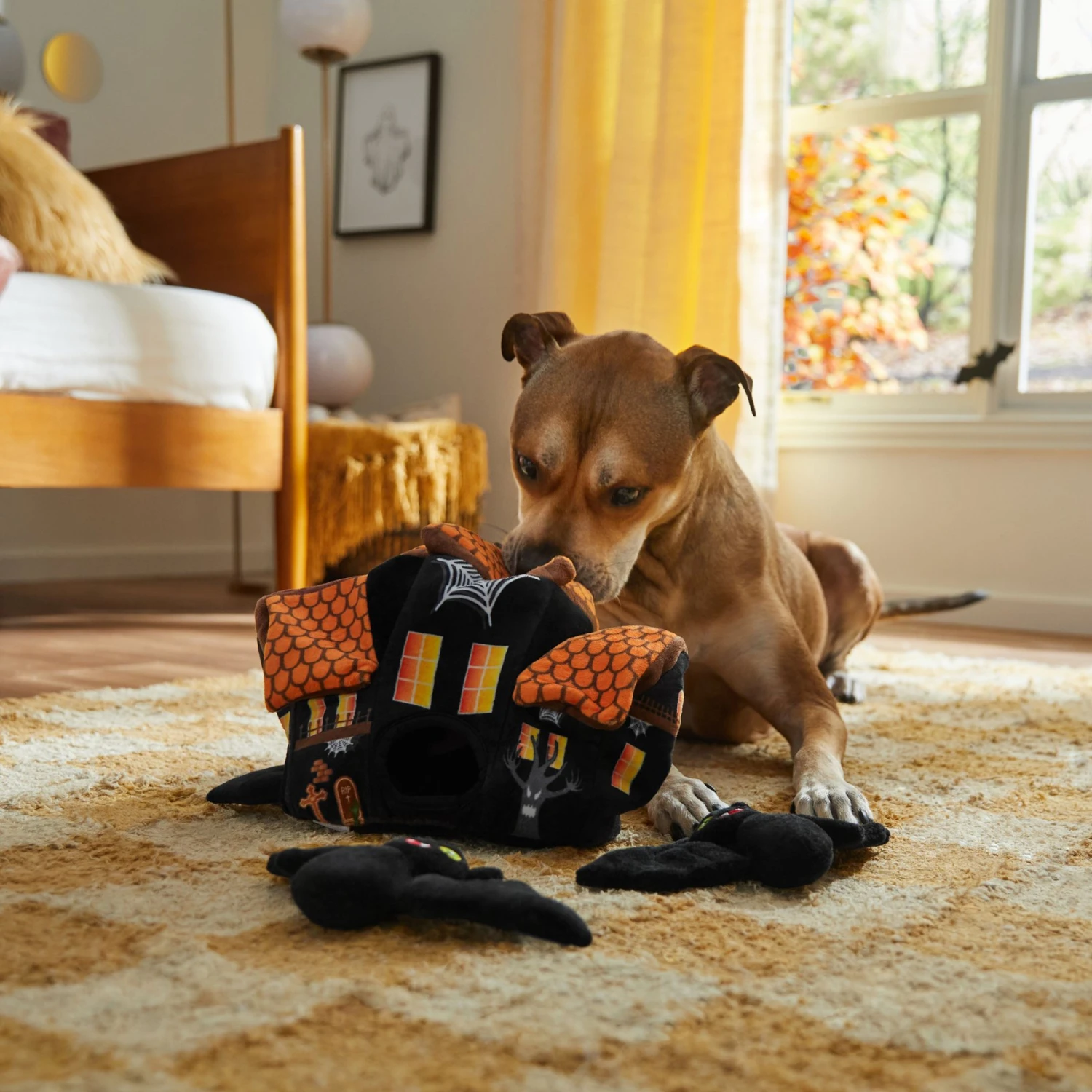 Frisco Halloween Haunted House Hide & Seek Puzzle Plush Squeaky Dog Toy - Image 4