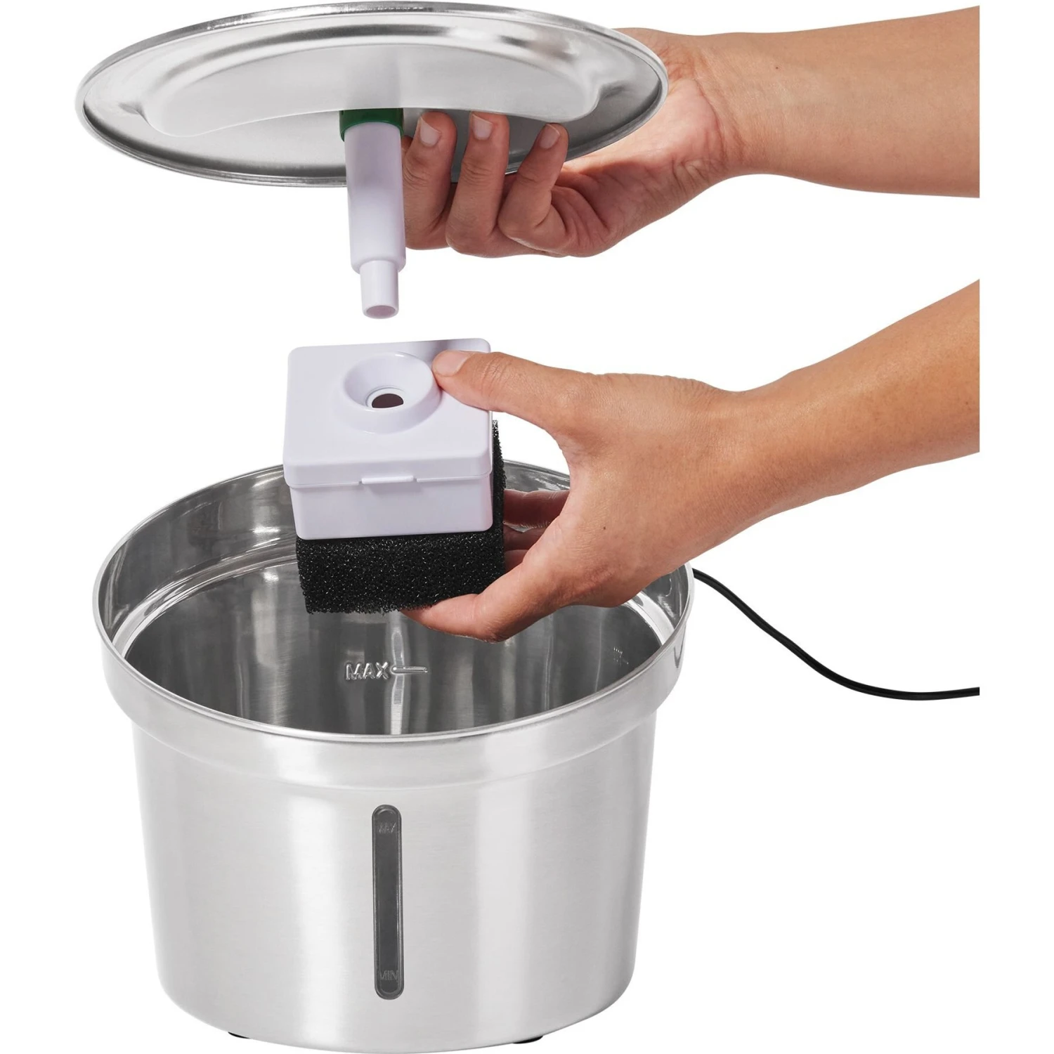 Frisco Stainless Steel Cactus & Leaf Dog & Cat Fountain - Image 4