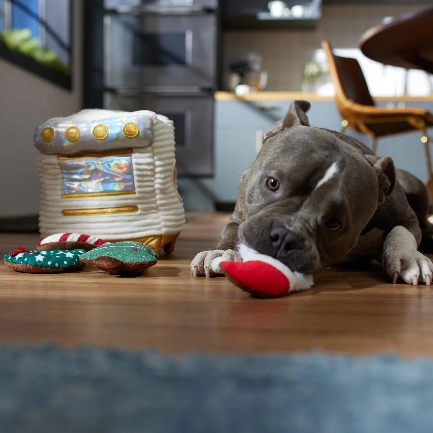 Frisco Holiday Mrs. Claus's Baking Hide & Seek Puzzle Plush Squeaky Dog Toy - Image 4