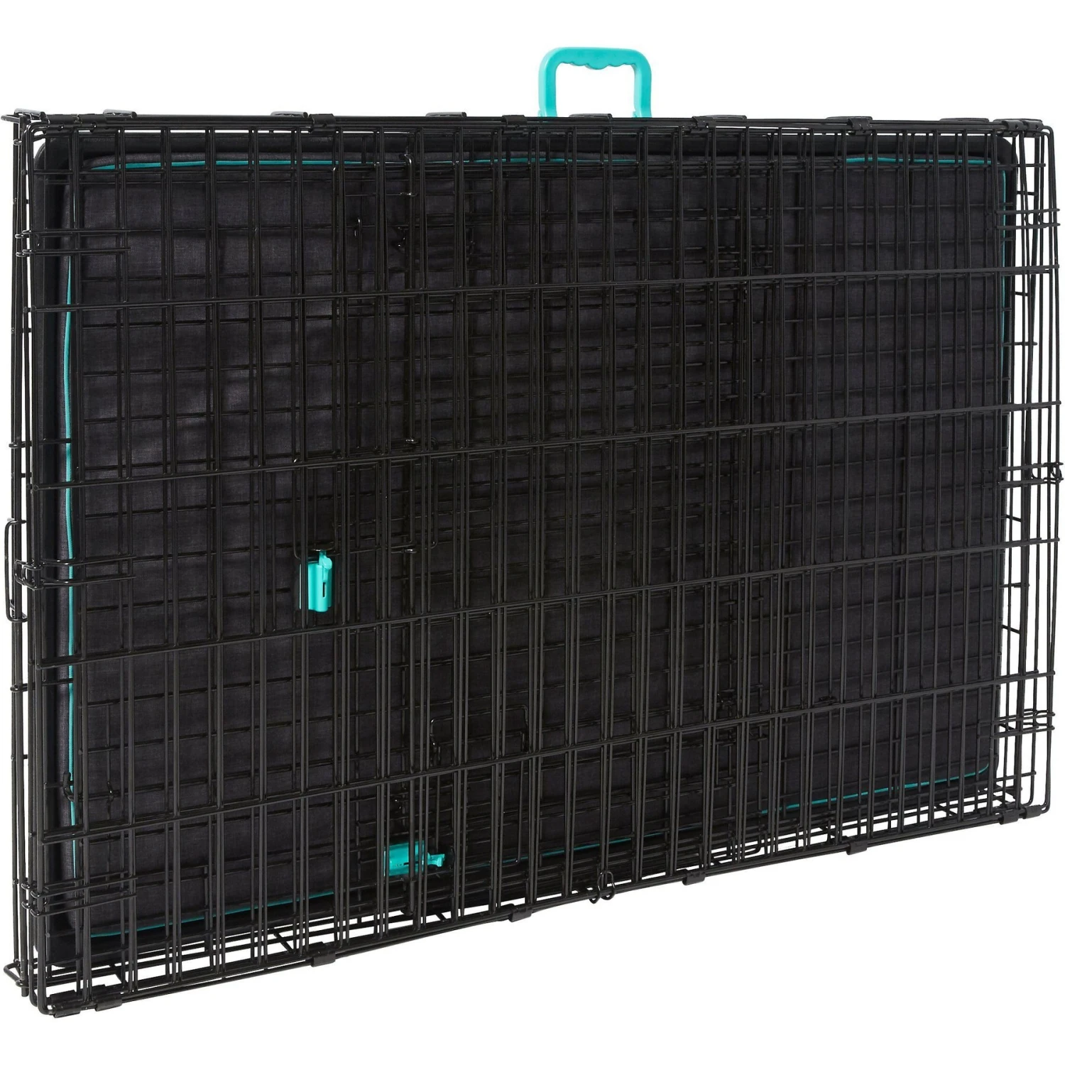 Frisco Heavy Duty Enhanced Lock Double Door Fold & Carry Wire Dog Crate & Mat Kit & MidWest Quiet Time Fleece Dog Crate Mat - Image 4
